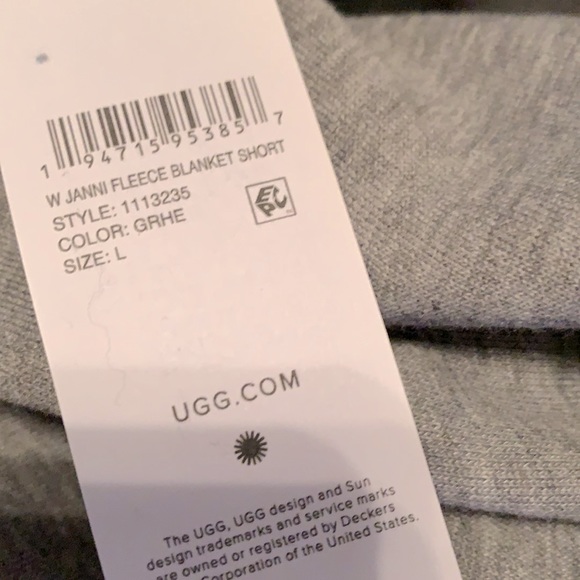 NWT UGG Janni Fleece gray Blanket Cardigan M / L - Picture 5 of 6